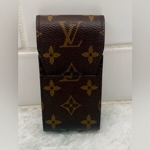 LOUIS VUITTON 2005 Y2K Unisex Brown Monogram Coated Canvas Etiu Cigarette Case